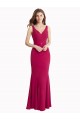 V-Neck Mermaid Chiffon Prom Dress with V-Back and Belt UK Clearance