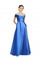 Sleeveless Off the Shoulder Ball Gown Satin Prom Dress UK Clearance
