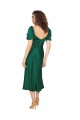 Ruched Sleeve Silky Satin Prom Dress UK Clearance