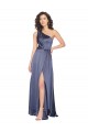 Draped Silky Satin Prom Dress with Tied Waist UK Clearance