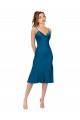 Midi Length Silky Satin Cocktail Prom Dress / Homecoming Dress UK Clearance