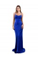 Open Back Cowl Neck Long Silky Satin Prom Dress UK Clearance