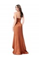Faux-Wrap Skirt Silky Satin Prom Dress UK Clearance