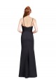 Long Chiffon Prom Dress with Lace Bodice and Curved V-Neckline UK Clearance