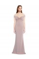 Knotted Off the Shoulder Crepe Prom Dress with Cut-Out Back UK Clearance
