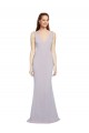 Cut-Out Back V-Neckline Mermaid Crepe Prom Dress Keyhole Back UK Clearance