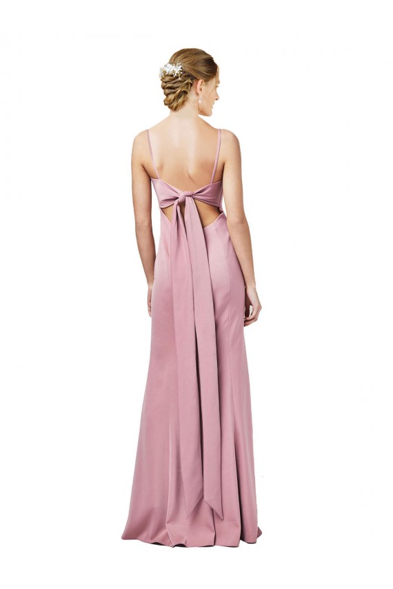Fit and Flare Slim Crepe Prom Dress with Cutout Back UK Clearance