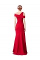 Sleeveless Ruched Crepe Mermaid Prom Dress with Off The Shoulder Detail UK Clearance