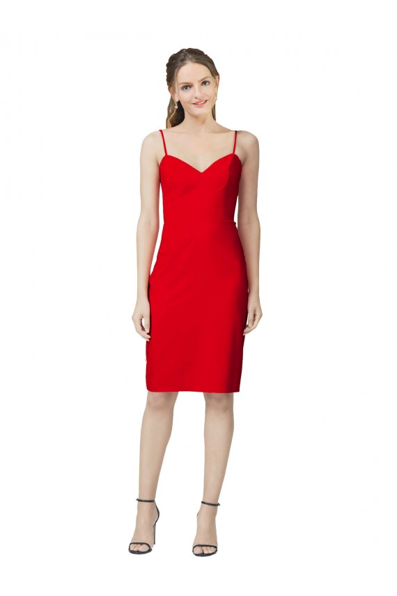 Sleeveless Cocktail Length Sweetheart Neckline Crepe Prom Dress / Homecoming Dress UK Clearance