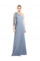 Draped Flutter Sleeves One Shoulder Stretch Crepe Prom Dress UK Clearance
