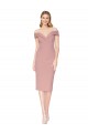 Knee Length Off the Shoulder Sweetheart Crepe Cocktail Prom Dress / Homecoming Dress UK Clearance