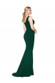 V-Neck Floor Length Long Crepe Mermaid Prom Dress UK Clearance