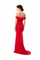 Off the Shoulder Chapel Train Crepe Prom Dress with Thigh-High slit UK Clearance