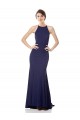 High Neck Fishtail Crepe Prom Dress with Open Back Detail UK Clearance