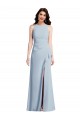 Halter Maxi Prom Dress with Cascade Ruffle Slit UK Clearance