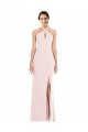 Criss Cross Halter Princess Line Trumpet Crepe Prom Dress UK Clearance