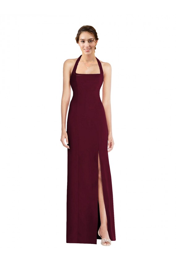 Tie Halter Open Back Trumpet Prom Dress UK Clearance