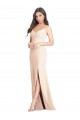 Seamed Bodice Crepe Trumpet Prom Dress with Front Slit UK Clearance