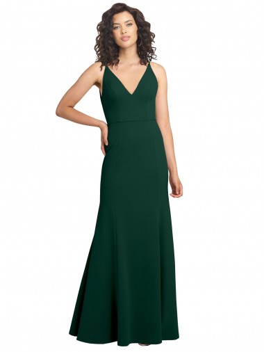 Form Fitting Stretch Crepe A-Line Prom Dress UK Clearance