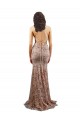 Floral Patterned Backless V-Neckline Sequin Prom Dress UK Clearance