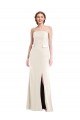 Long Strapless Tuxedo Maxi Prom Dress with Front Slit & Pockets UK Clearance