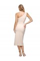 Midi Length One Shoulder Crepe Cocktail Prom Dress / Homecoming Dress with Thigh High Side Split UK Clearance