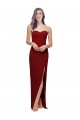 Straight Pencil Skirt Long Sweetheart Crepe Prom Dress with High Side Split UK Clearance