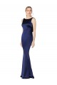 Sheath High Neck Stretch Satin Prom Dress Low Back UK Clearance