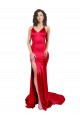 Mermaid Open Back Long Stretch Satin Prom Dress with High Slit UK Clearance