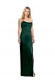 Scooped Strapless Neckline Stretech Satin Prom Dress with Side Slit UK Clearance