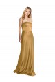 Sleek Strapless Long A-Line Stretch Satin Prom Dress UK Clearance