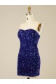 Short Sweetheart Velvet Sequin Prom Dress UK Clearance