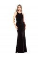 Vintage Velvet High Neck Prom Dress with Strappy Back UK Clearance
