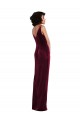 Draped Skirt Faux Wrap Velvet Maxi Prom Dress UK Clearance