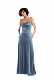 Sleek Cowl Neck Velvet Maxi Prom Dress with Pockets UK Clearance